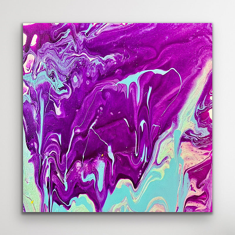Cold Waves, Painting, Acrylic on canvas, 2022 (12x12")