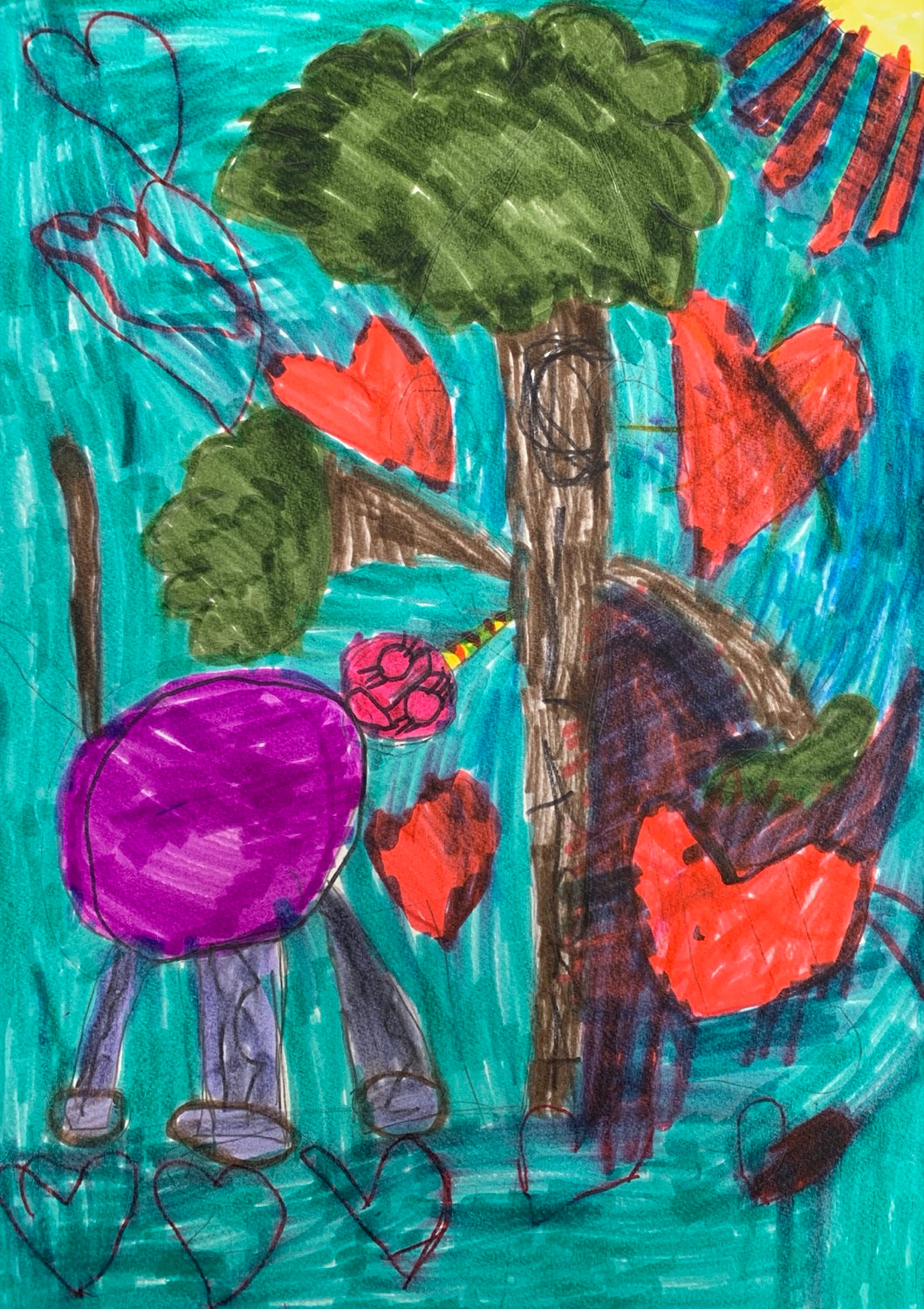 Crazy Unicorn - Original artwork, 2020 (18.8"x13”)