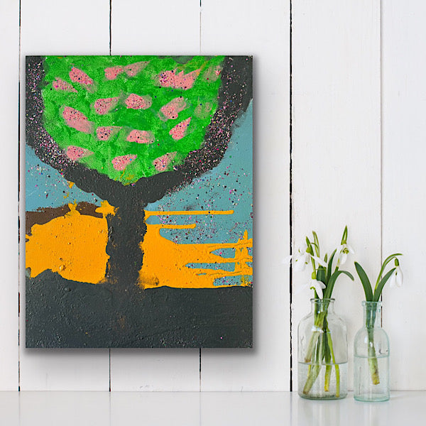 Glitter tree, Painting, Acrylic on canvas, 2022 (20x16")