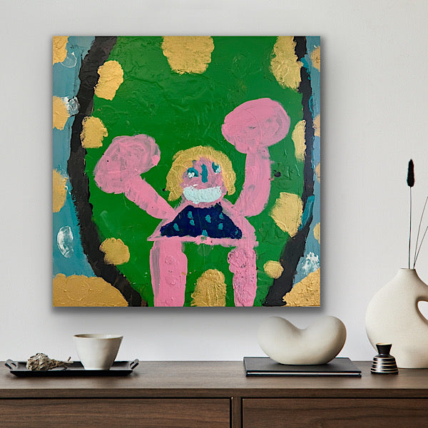 Golden Girl, Painting, Acrylic on canvas, 2022 (30x30")