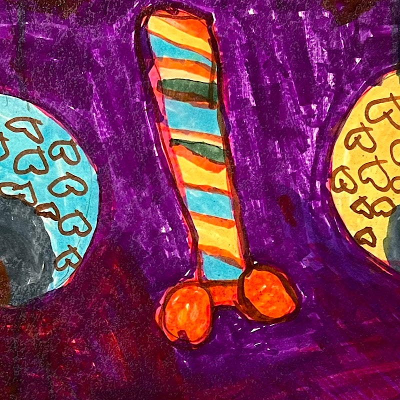 Halloween boy - Original drawing, marker on paper, 2021 (14x17")