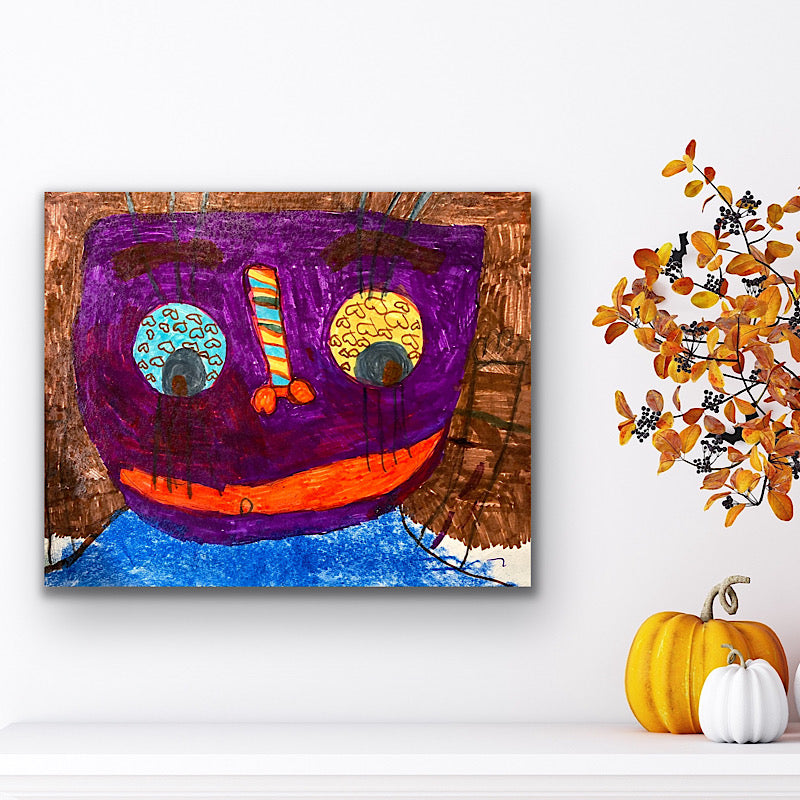 Halloween boy - Original drawing, marker on paper, 2021 (14x17")