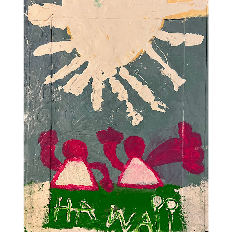 Hawaii - Painting, Acrylic on cardboard, 2022 (24x20")