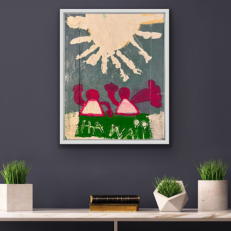 Hawaii - Painting, Acrylic on cardboard, 2022 (24x20")