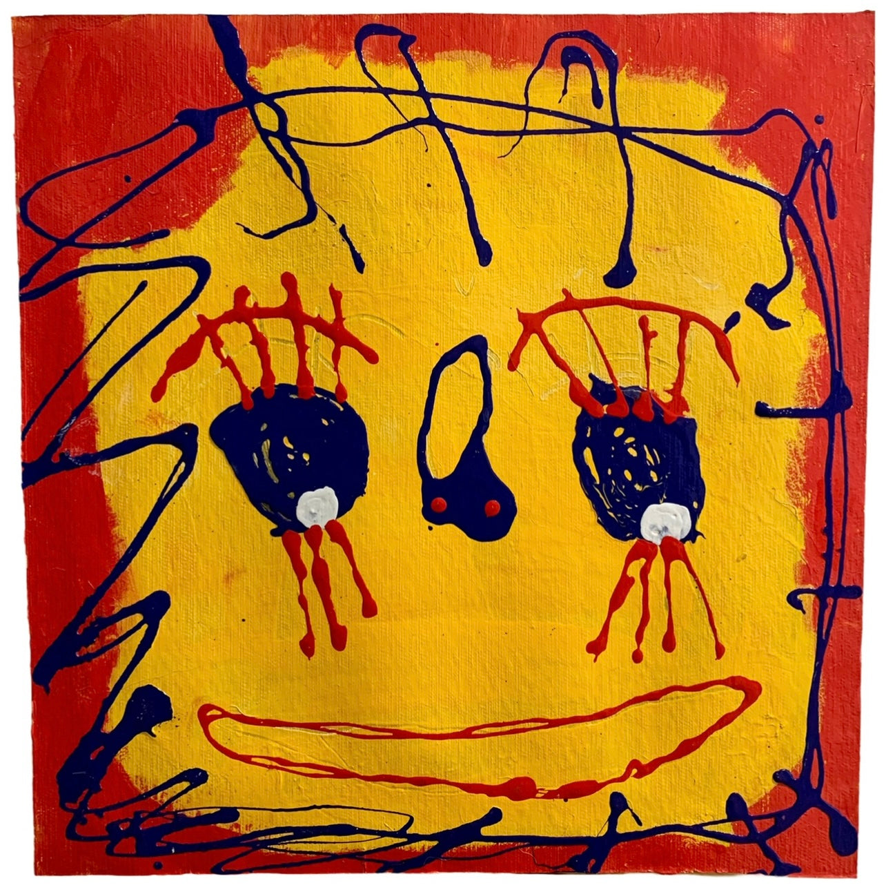 Lilly - Painting, acrylic on paper, 2021 (20"x20")