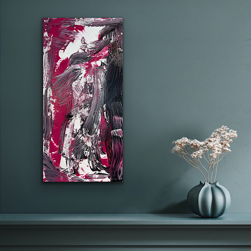 Pink Spinel, Painting, Acrylic on canvas, 2022 (24"x12")