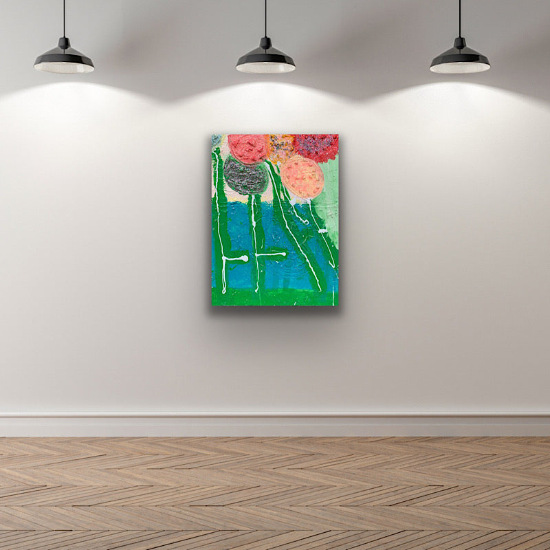 Flourly Ice Creams  - Mix medias on canvas (34"x26")