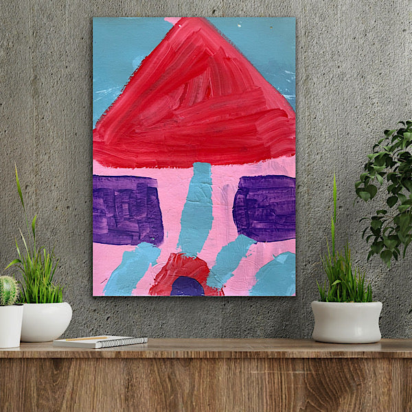 Italian House, Painting, Acrylic on cardboard, 2022 (27"x20")