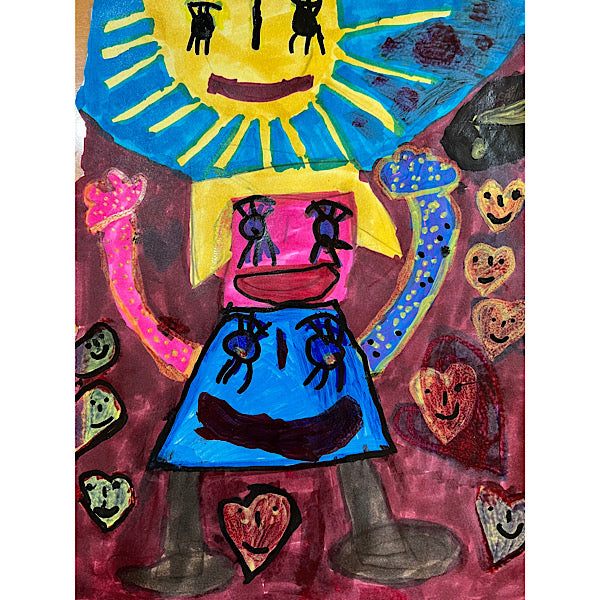 Happy Me, Original Drawing, Marker on paper, 2022 (12"x9")