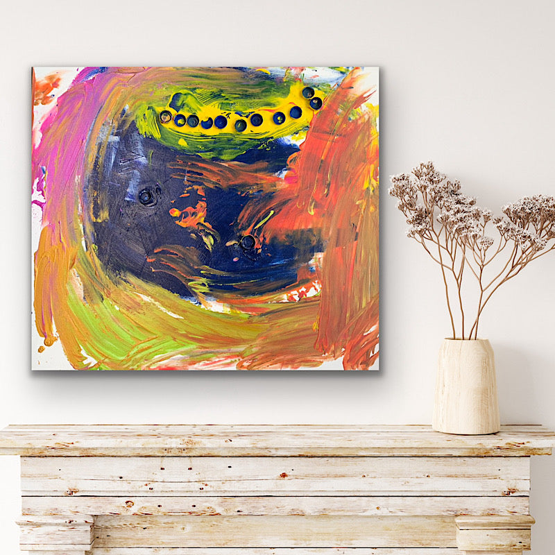Fireworks - Painting, acrylic on canvas, 2018 (27,5"x31,5")