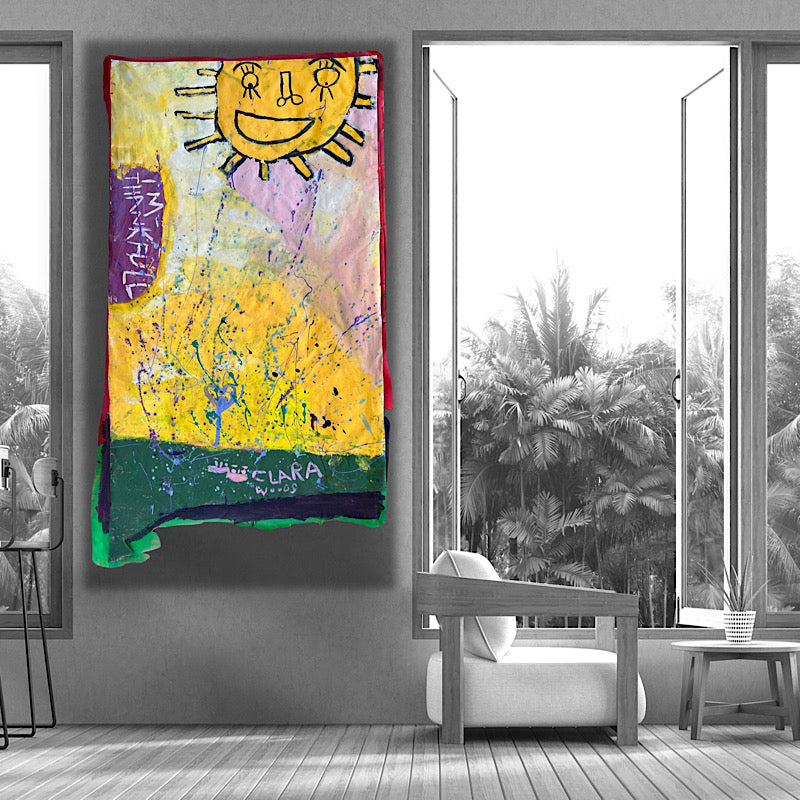 I'm Thankful, Painting, Acrylic on non woven and paper (97x55")