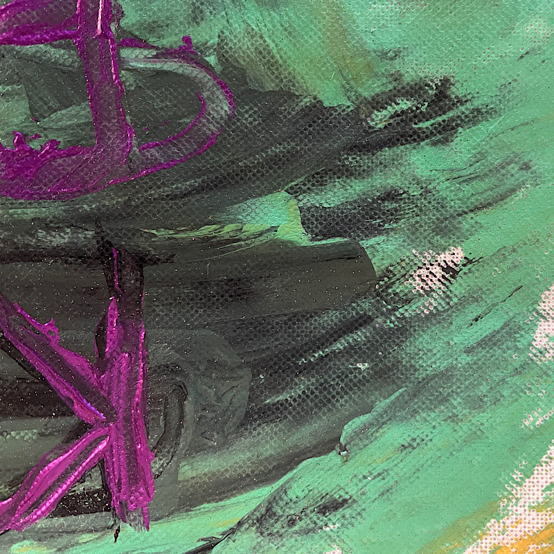 Keep Pushing, Painting, Acrylic on non woven and paper (48x48")