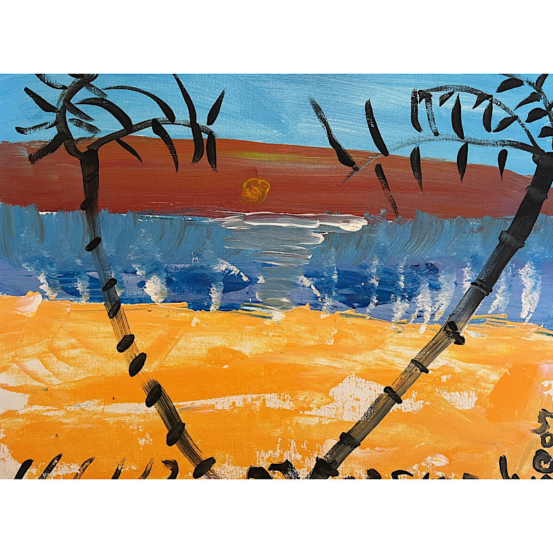 Love #8, Hippie Heart, Painting, Acrylic on canvas board, 2022 (12x16")