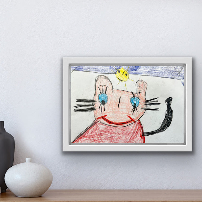 Milo, the cat - Original Drawing, Colored pencil on paper, 2022 (9x13")