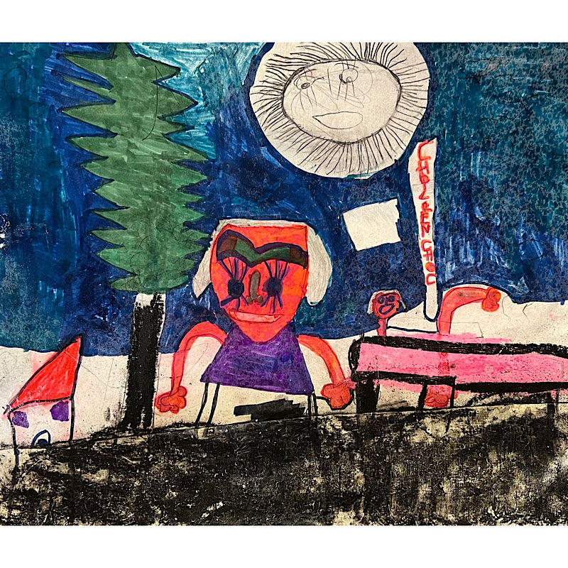 My hospital room - Original drawing, Marker on paper, 2021 (14x17")