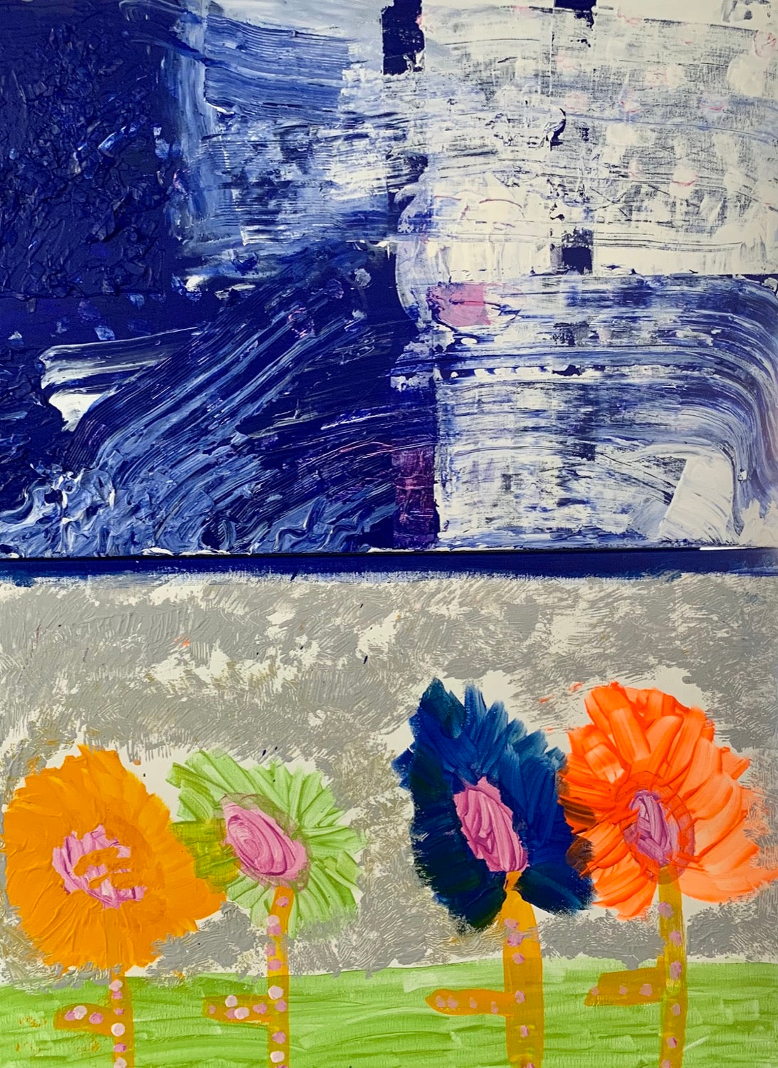 My new garden - Painting, acrylic on canvas, 2021 (31,5"x23,5")