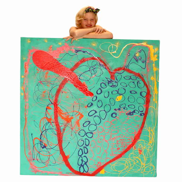 Inside my heart - Painting, acrylic on canvas, 2021 (50”x50")