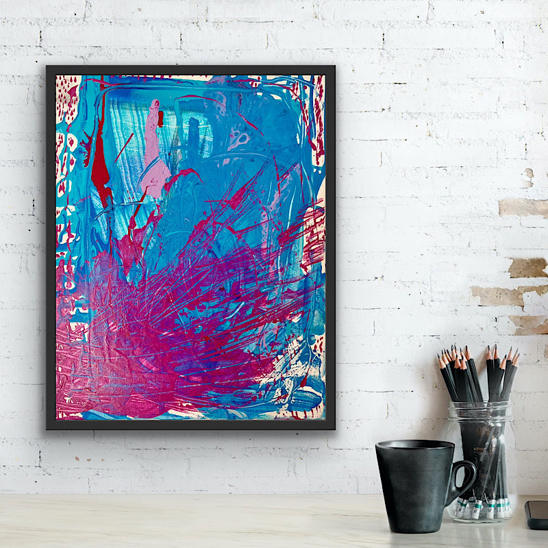 Pink Fire, Painting, Acrylic on canvas, 2022 (20x16")