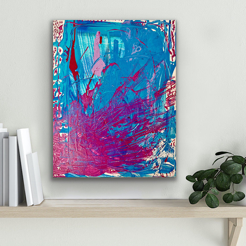 Pink Fire, Painting, Acrylic on canvas, 2022 (20x16")