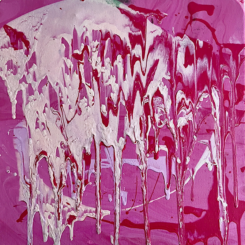 Pink Party, Painting, Acrylic on canvas, 2022 (12x12")