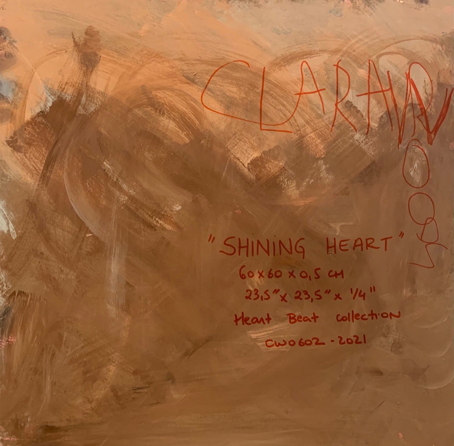 Shining Heart - Painting, acrylic and glitter on plywood, 2021 (23,5"x23,5")