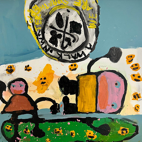 Surfing, Painting, Acrylic on canvas, 2022 (36x36")