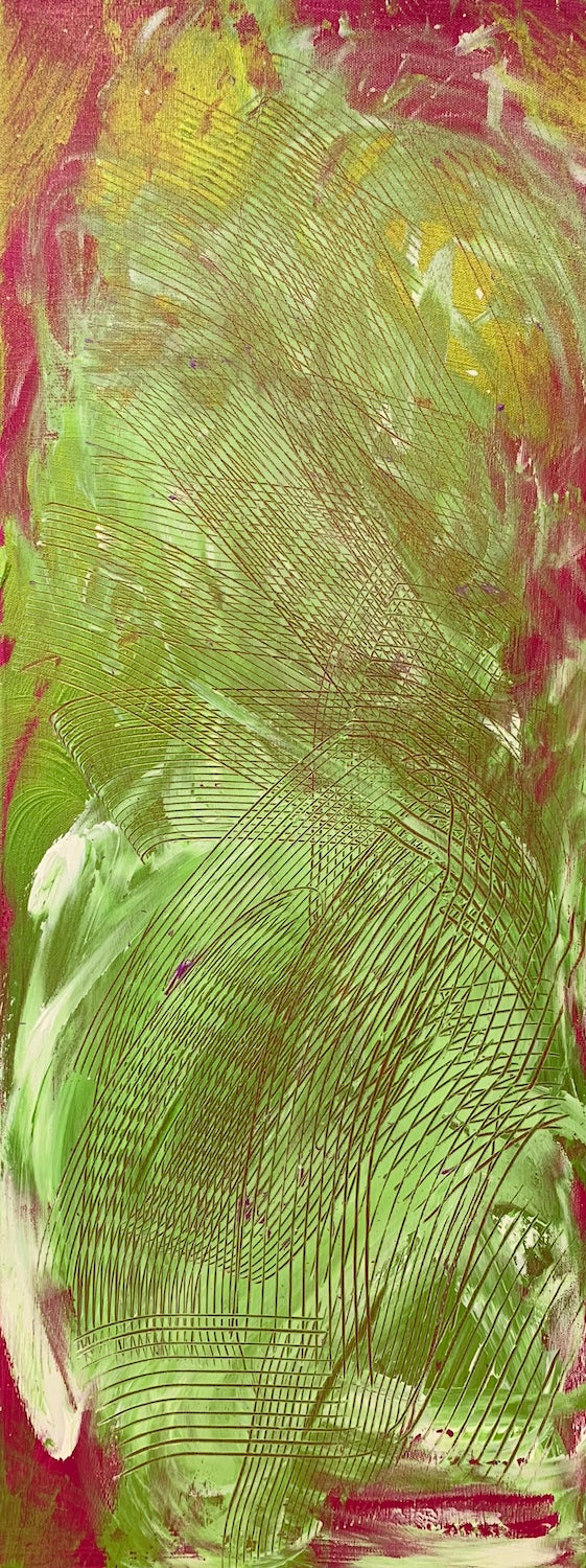 Well Done - painting, acrylic on canvas, 2018 (39"x16")