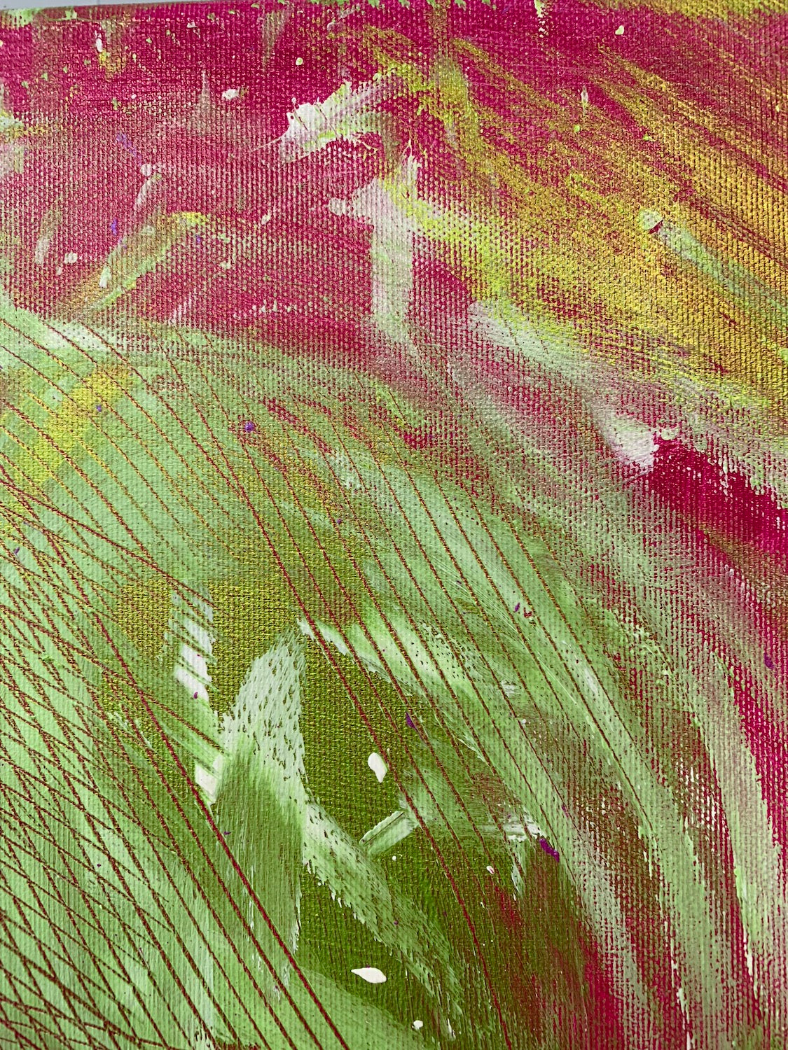 Well Done - painting, acrylic on canvas, 2018 (39"x16")