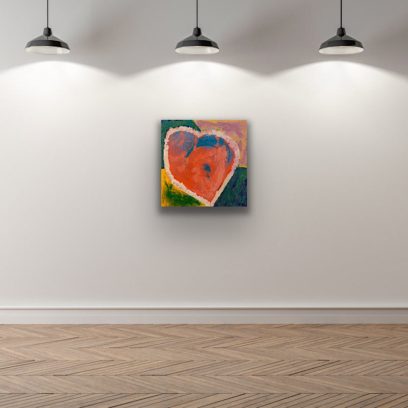 Shining Heart - Painting, acrylic and glitter on plywood, 2021 (23,5"x23,5")