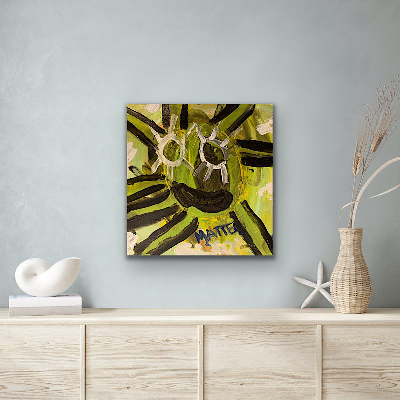 Happy baby Happy - Painting, acrylic on canvas, 2019 (20"x20")
