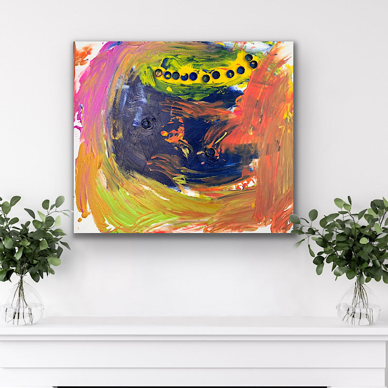 Fireworks - Painting, acrylic on canvas, 2018 (27,5"x31,5")
