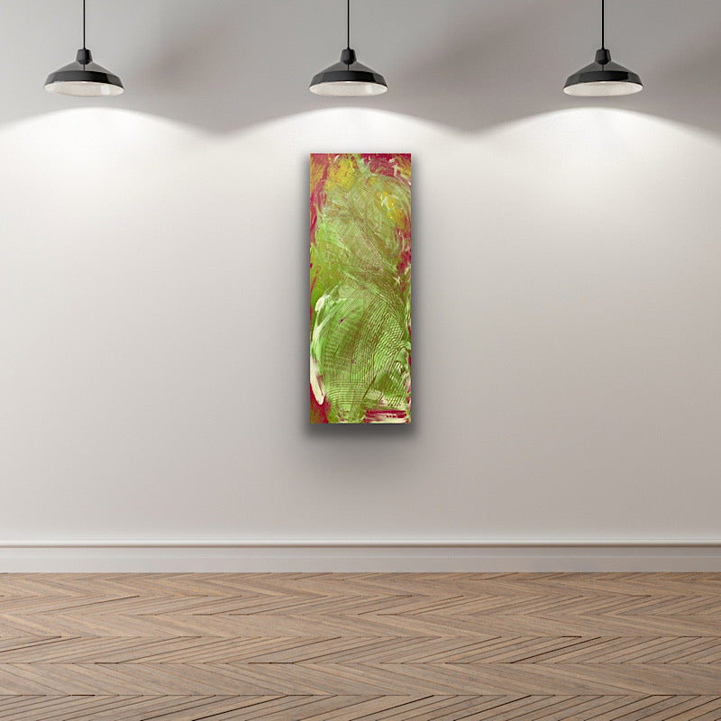 Well Done - painting, acrylic on canvas, 2018 (39"x16")