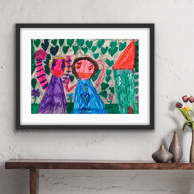Friends by Heart - Original drawing, 2020 (13”x18.8")