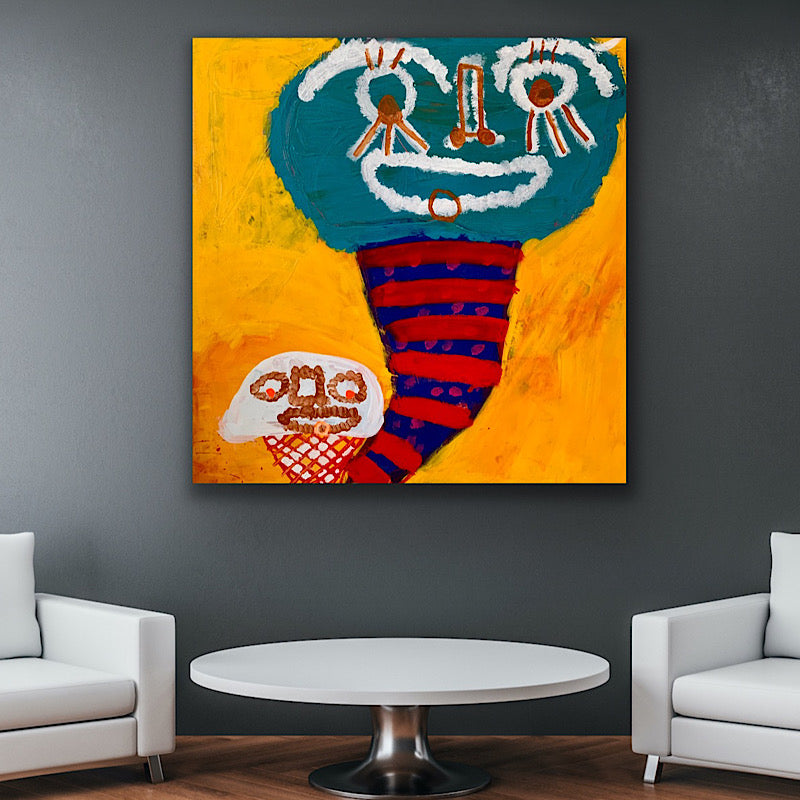 Pistacchio - Painting, acrylic on canvas, 2021 (46"x46")