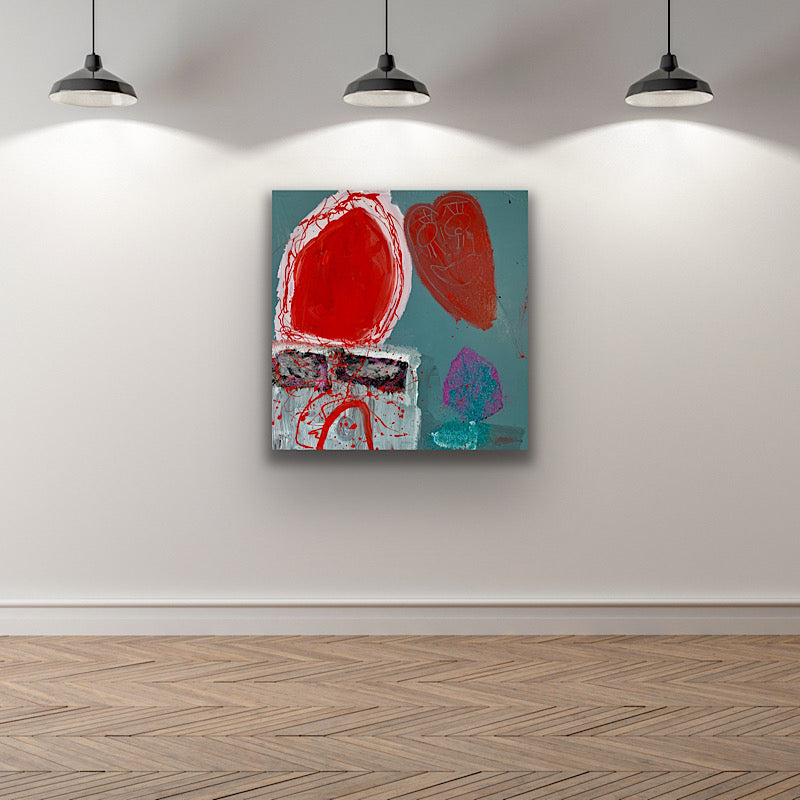 Messy Love - Painting, Acrylic on canvas, 2021 (36”x36”)