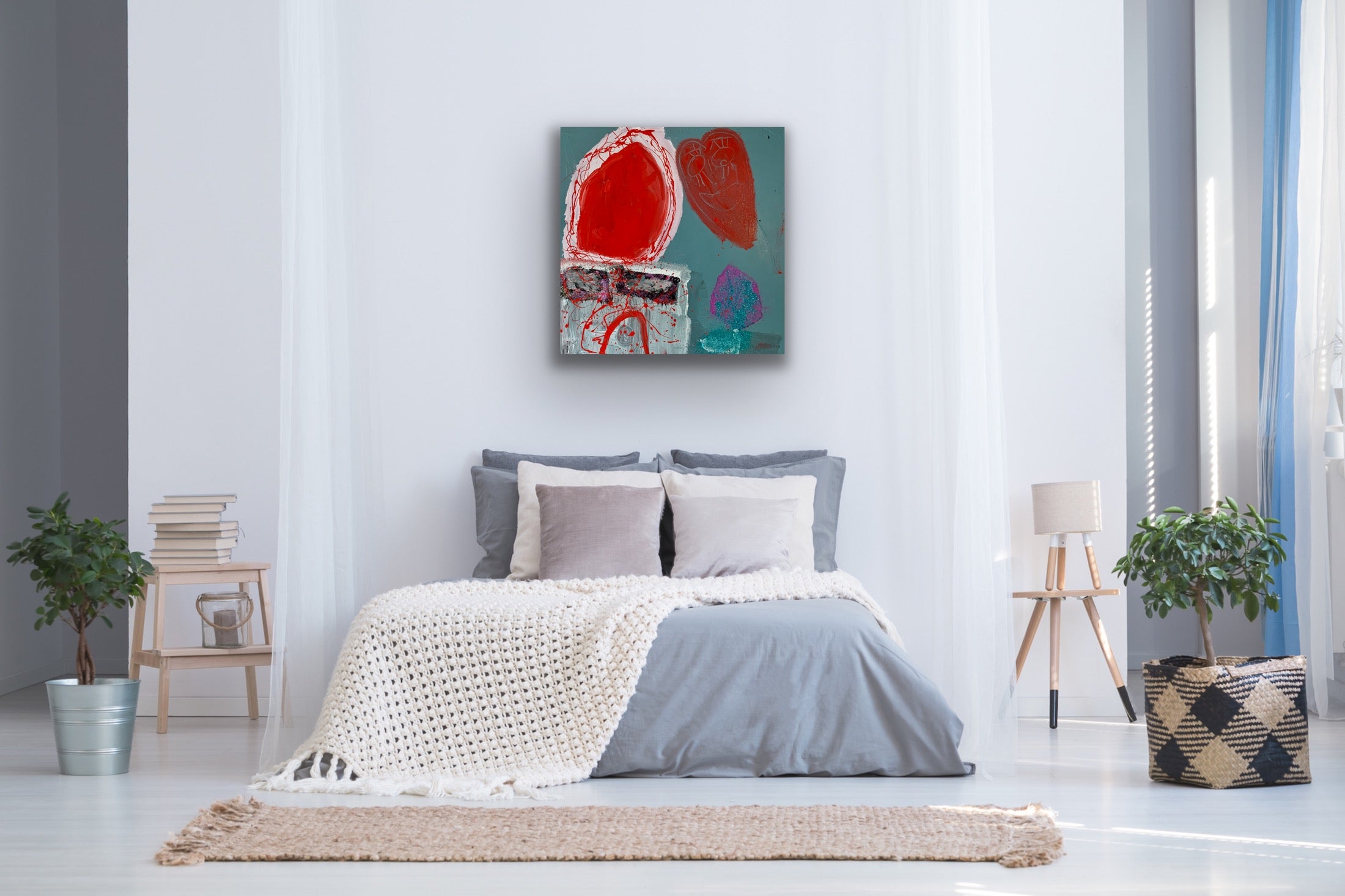 Messy Love - Painting, Acrylic on canvas, 2021 (36”x36”)