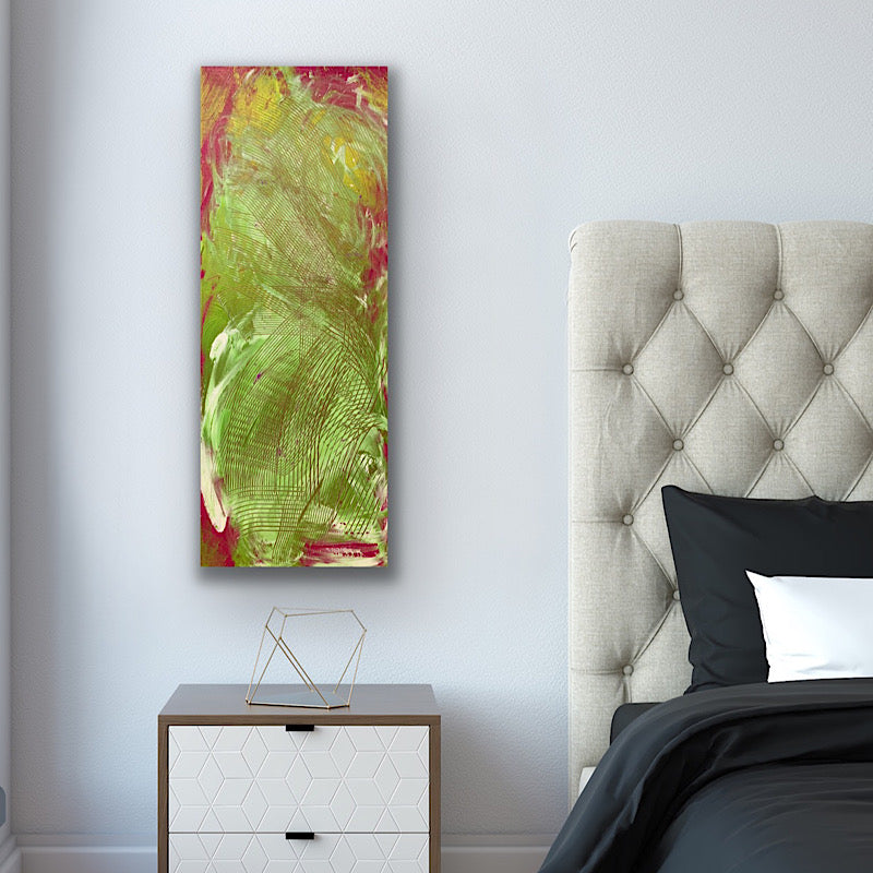 Well Done - painting, acrylic on canvas, 2018 (39"x16")
