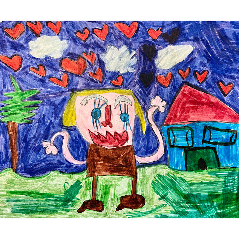 Love Thoughts - Original Drawing, Marker on paper, 2022 (14x17")
